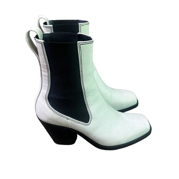 Rag & Bone Axis Chelsea Boots White Square Toe Leather Size 38.5 EU Women's - Picture 6 of 15
